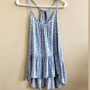 Blue Floral Tank Top